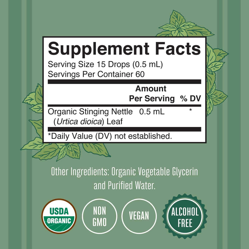Stinging Nettle | USDA Stinging Nettle Leaf | Stinging Nettle for Glucose Metabolism Support | Detox Supplement | Herbal Blend for Detoxification | Vegan | Non-GMO | Gluten Free | 1 Fl Oz - NewNest Australia