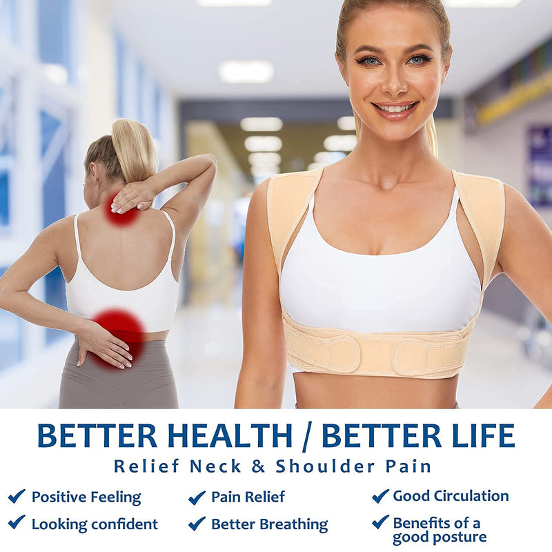 Vicorrect Posture Corrector for Women and Men, Adjustable upper back straightener posture corrector and Providing Pain Relief from Neck, Shoulder, and Upper Back (Small/Medium) Small/Medium - NewNest Australia