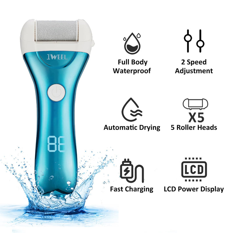 Electric Foot Callus Remover, Rechargeable Electronic Foot File Pedicure Kits, Electric Callus Remover for Feet, Foot Scrubber Dead Skin Remover, Professional Foot Care for Dead Skin Chromed Blue - NewNest Australia