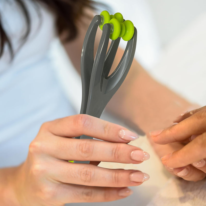 Resultsport 2 In 1 Finger & Hand Massager Roller - Non-Slip Handle Trigger Point Tool With 2 Massage Options For Blood Circulation, Stress Relief, Stiffness, Arthritis - NewNest Australia