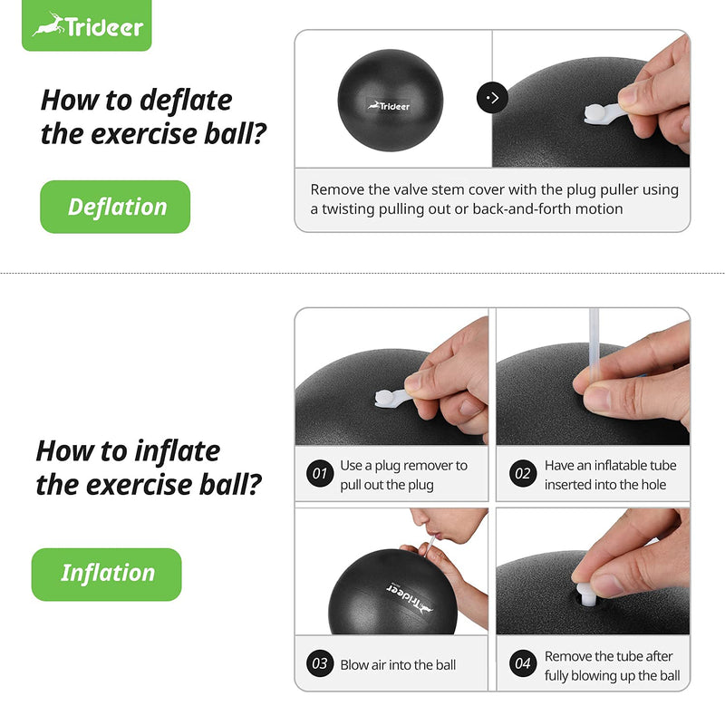 Trideer Pilates Ball, Barre Ball, Mini Exercise Ball, 9 Inch Small Bender Ball, Pilates, Yoga, Core Training and Physical Therapy, Improves Balance (Home & Gym & Office) Black - NewNest Australia
