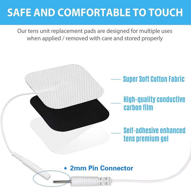 VYTALINE TENS Machine electrodes Pads 5x5cm 20 Pcs, Latex-Free TENS Electrode Pads Patches with Upgraded Self-Stick Performance and Non-Irritating Design for Electrotherapy - NewNest Australia