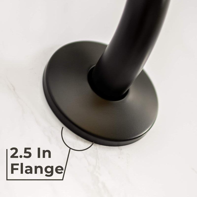 12 Inch Shower Head Extension Arm by JSJacksonSupplies S Shaped Design Extender High Rise Curved Style with Flange Stainless Steel Long Goose Neck Curve Standard 1/2" Connection Black Finish - NewNest Australia