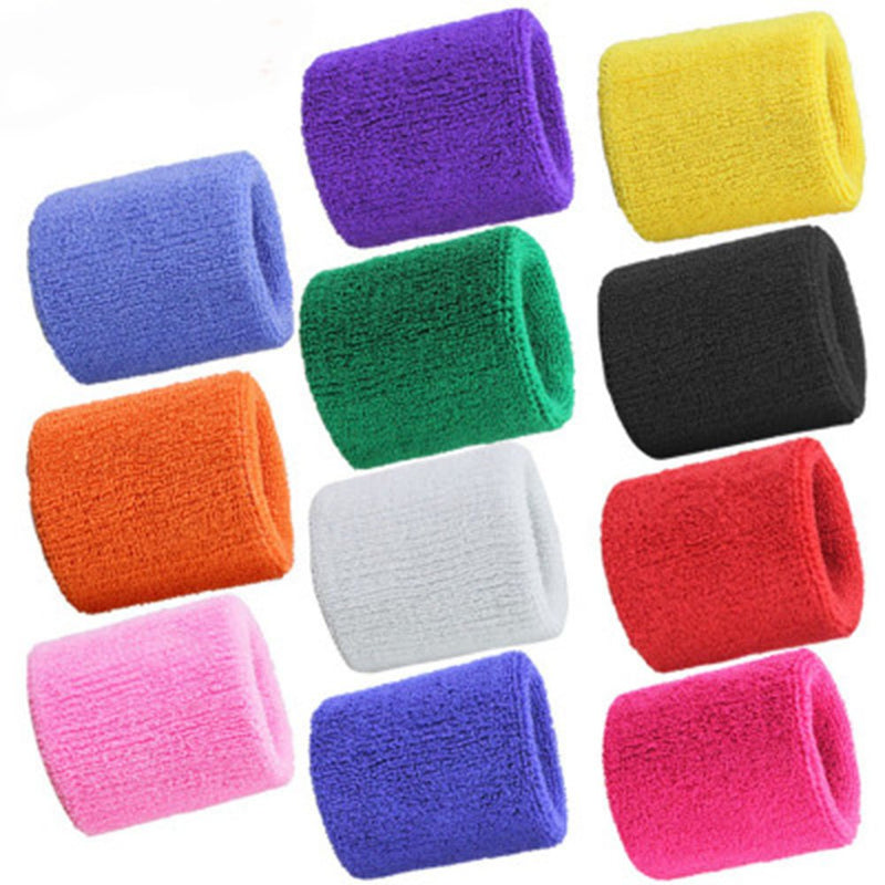 STONCEL 6/12/24Pairs Colorful Sports Wristbands Cotton Sweatband Wristbands Wrist Sweatbands Wrist Sweat Bands for Tennis,Sport, Basketball,Gymnastics,Golf,Running 12 - NewNest Australia