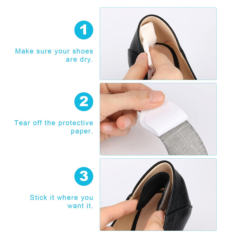 LUTER 2pairs Heel Pads, Soft Heel Cushion Inserts Shoes Too Big Inserts Heel Cushion Pads Self Adhesive Shoe Pads Heel Grips Heel Protectors Heel Inserts for Women Men Most Shoes (Apricot, Black) - NewNest Australia