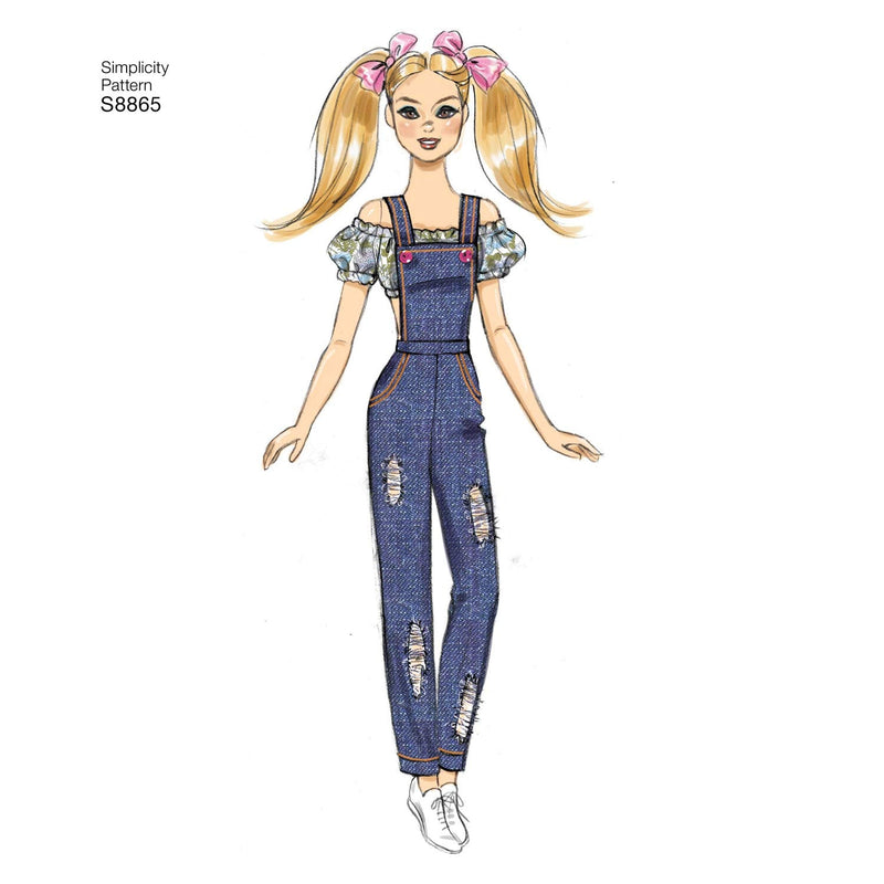 Simplicity S8865 Doll Clothes Sewing Patterns for 11.5" Dolls, Code 8865 - NewNest Australia