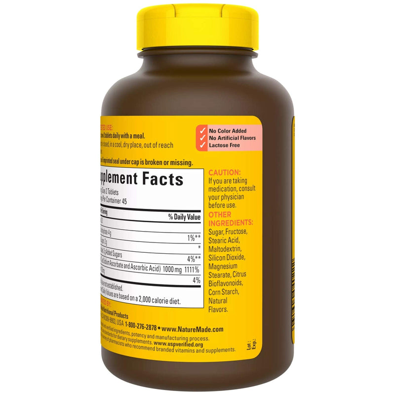 Nature Made Extra Strength Vitamin C Chewable 1000mg, for Immune Support, Antioxidant Support, Supports Iron Absorption and Collagen Synthesis for Skin Health, 90 Count - NewNest Australia