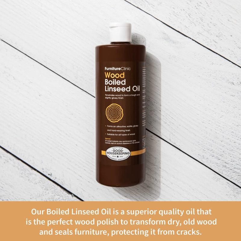 FurnitureClinic Boiled Linseed Oil for Wood | Natural Formula Wood Furniture Polish | Restore Finish on Indoor & Outdoor Wood, 8.5 oz/250ml 1 x 8.5 Fl. Oz. - NewNest Australia