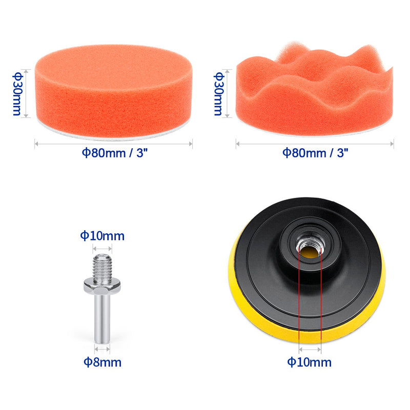 Car Foam Drill Polishing Pad Kit 22 PCS, 3 Inch Buffing Pads - NewNest Australia