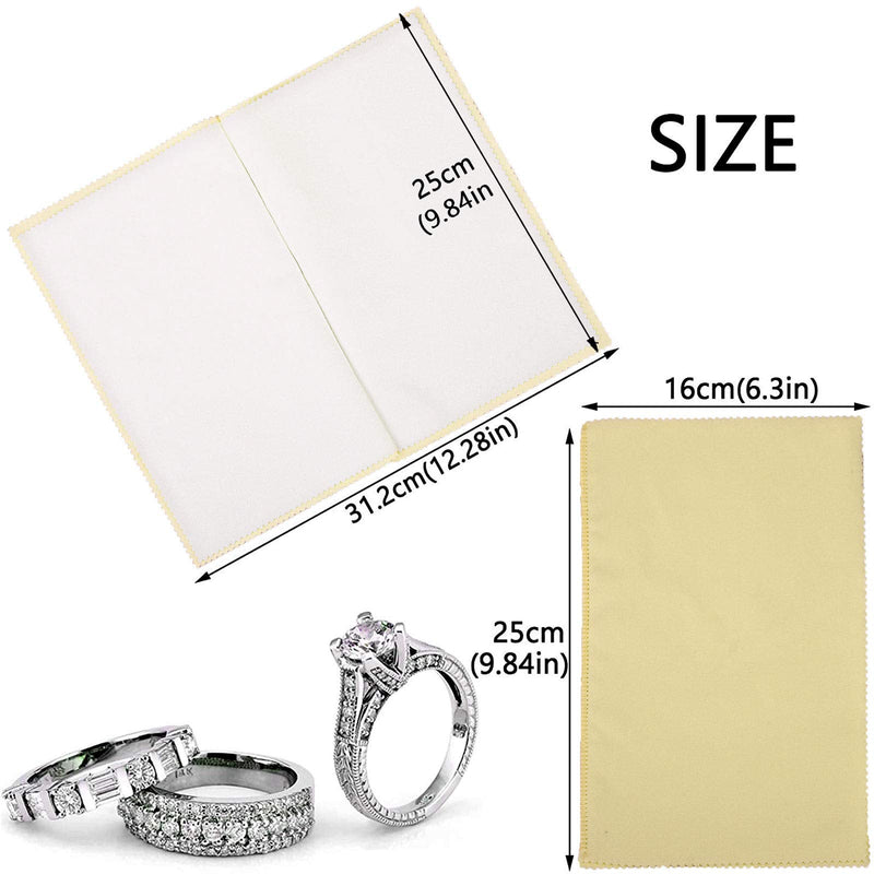 SEVENWELL 2pcs Jewelry Polishing Cleaning Cloth Large 10 x 12in for Sterling Silver Jewelry Gold, Diamond, Platinum, Coins (Yellow) yellow - NewNest Australia