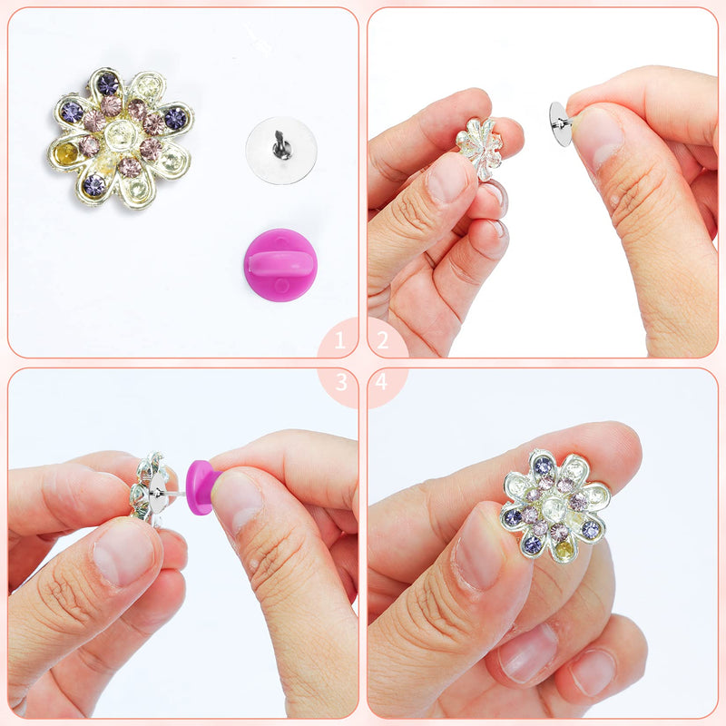 400pcs PVC Rubber Pin Backs Heliltd Butterfly Clutch Pins Tie Tacks Blank Pins for Uniform Badges Backing Holder Clasp Lapel Pin Enamel Pins(200 Sets) Pink - NewNest Australia