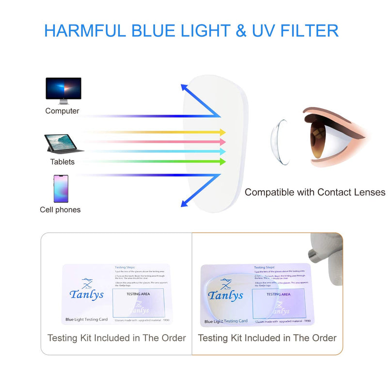 Tanlys 2 Pack Blue Light Blocking Glasses for Computer Eye Strain [Dry Eye & Sour Eye], Anti UV Reduce Headache Classic Bluelight Blocker Glasses Men Women Black & Clear - NewNest Australia