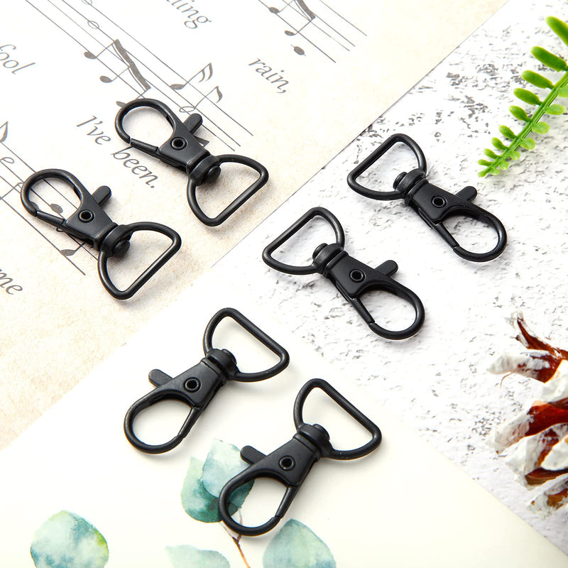 35 Pieces Swivel Clasps Lanyard Snap Hooks Keychain Clip Hook Lobster Claw Clasp Metal Hook Clasp with D Rings for Keychain Purse Hardware Sewing Craft Project (Black,20 mm) Black 20 mm - NewNest Australia