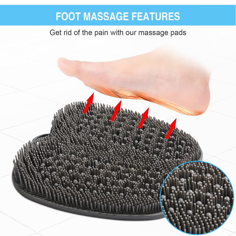 HONYIN Larger Shower Foot Scrubber, Foot Cleaner Massager Mat with Non-Slip Suction Cups - Cleans, Exfoliation, Massages Your Feet Without Bending, Foot Circulation & Relieve Tired Feet Gray - NewNest Australia