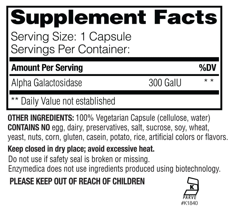 Enzymedica - Beanassist (30 Capsules) | Food Intolerance Dietary Supplement With Digestive Enzymes, Bacterial Cultures For Healthy Digestion Against Stomach & Digestive Disorders - NewNest Australia
