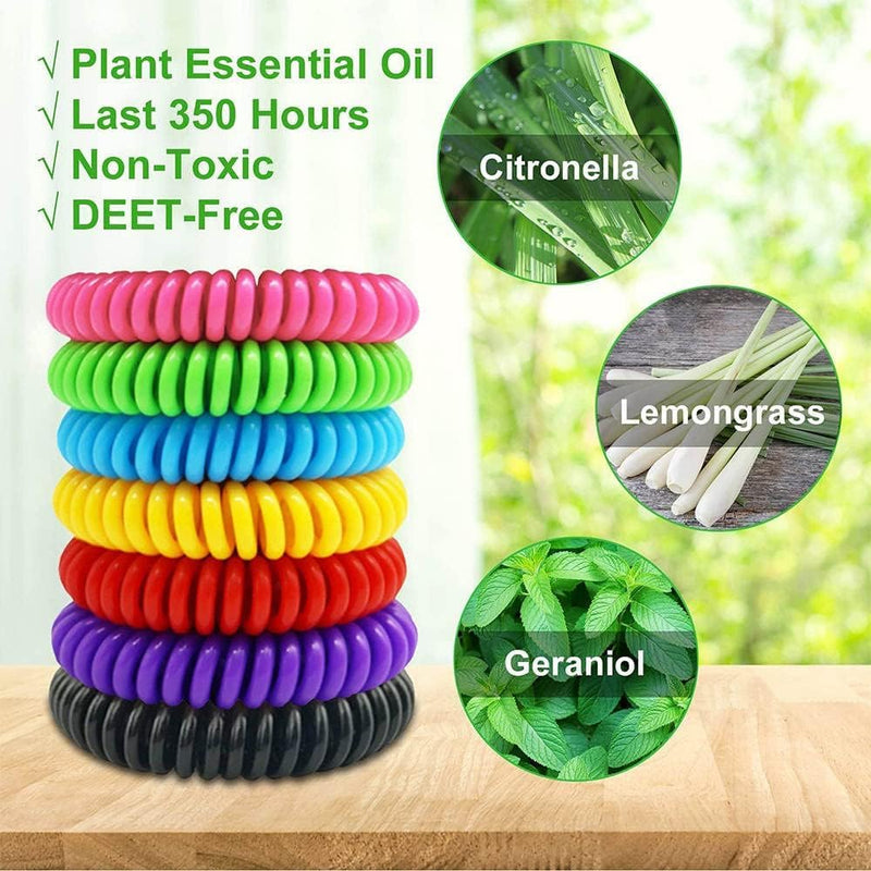 Trendeas™ Mosquito Repellent Bracelets 20 Pack Individually Wrapped Waterproof Natural Insect & Bug Repellent for Indoor and Outdoor Protection - NewNest Australia