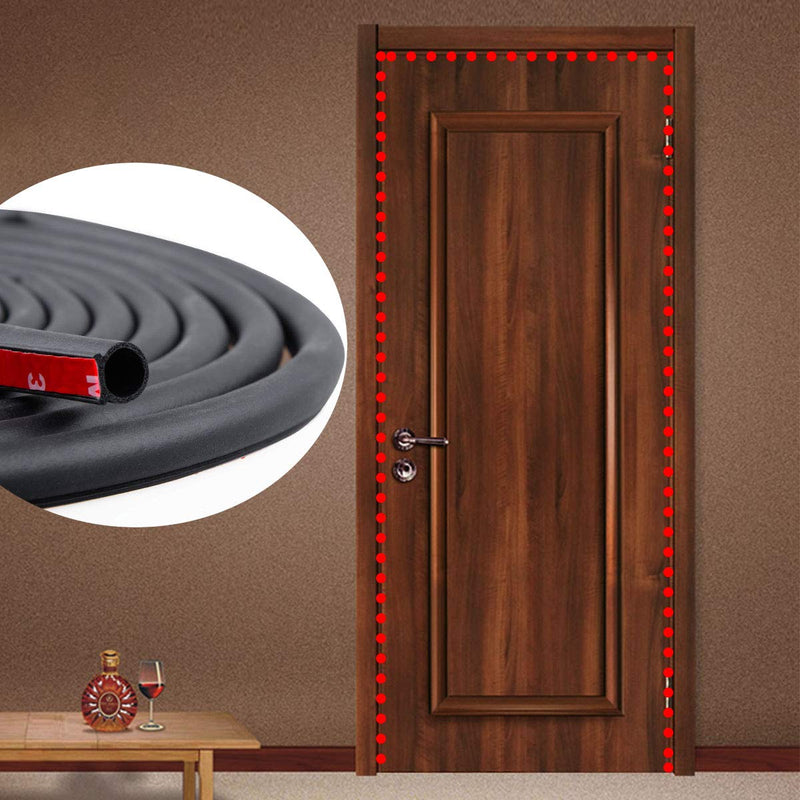 19.7 Feet Long Weather Stripping Seal Strip for Doors/Windows, Self-Adhesive Backing Seals Large Gap (from 5/16 inch to 11/20 inch) Seal Strip 11/20" (W) x 11/20" (T) x 19.7' (L) Black - NewNest Australia