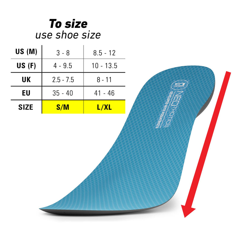 Neo G NeoThotics Pro-Flex Plantar Fasciitis Arch Support Insoles for Women and Men - Full Length Slimline Orthotic Inserts - Anti Fatigue Shoe Inserts for Foot Pain Plantar Fasciitis Relief - L/XL L/XL: 8 UK - 11 UK - NewNest Australia