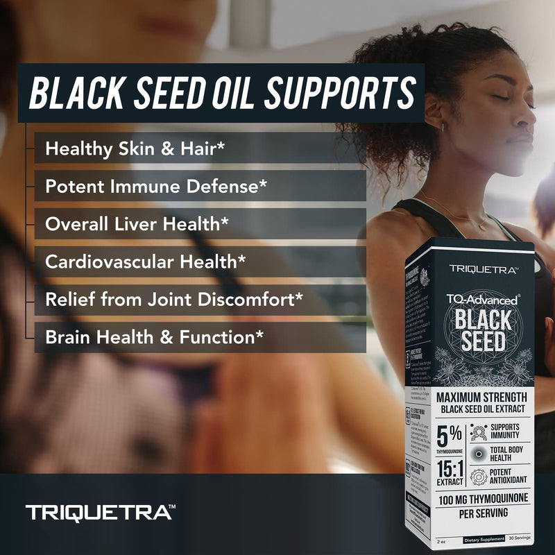 Black Seed Oil TQ Advanced - 5% Thymoquinone, Highest Concentration Available - 15:1 Concentrate from Nigella Sativa, Raw Form, Vegan, Glass Bottle Plus Dropper (2 oz. - 30 Servings) - NewNest Australia