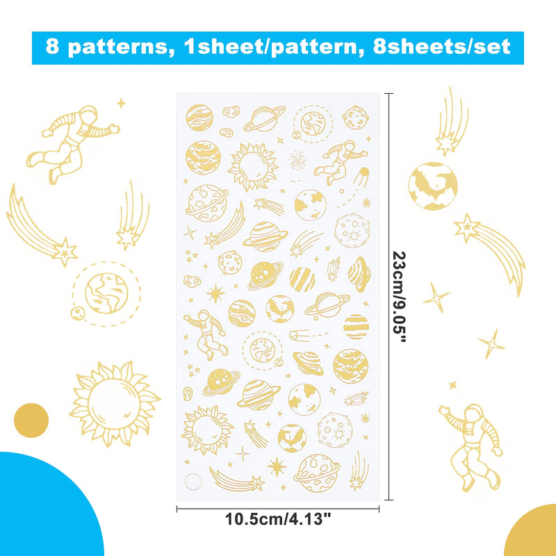 OLYCRAFT 8PCS Self-Adhesive Stickers Mixed Style Decorative Star Snowflake Stickers for Personalize Hand Account Photo Frame Album Laptop Water Bottle Scrapbook Decoration Cosmos Gold - NewNest Australia