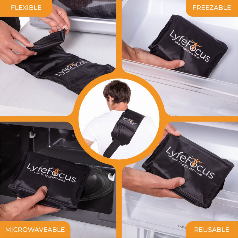 LyfeFocus Premium Multi-Use Reusable Hot & Cold Ice Compression Gel Pack – Adjustable Extension Strap for Shoulder, Leg & Back Pain Relief: Microwaveable & Freezable Wrap for Heat/Ice Injury Therapy - NewNest Australia