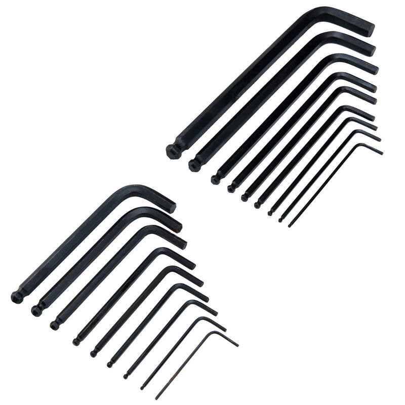 Allen Wrench Set (36 Pack - Metric & SAE Wrenches) Hex Key with Ball End & Short Arm - NewNest Australia