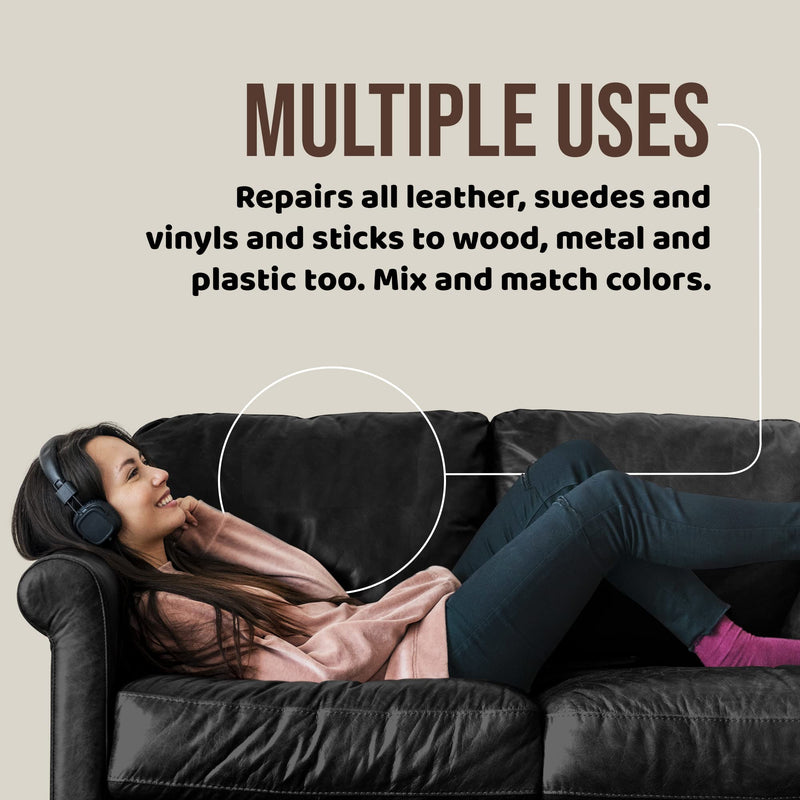 Extra Large MastaPlasta Instant Self-Adhesive Leather Repair Patch Black 11 x 8 in (28 x 20 cm). Easy Repair for Upholstery, Car Seats, Bags, Sofas and More A Black Leather - NewNest Australia