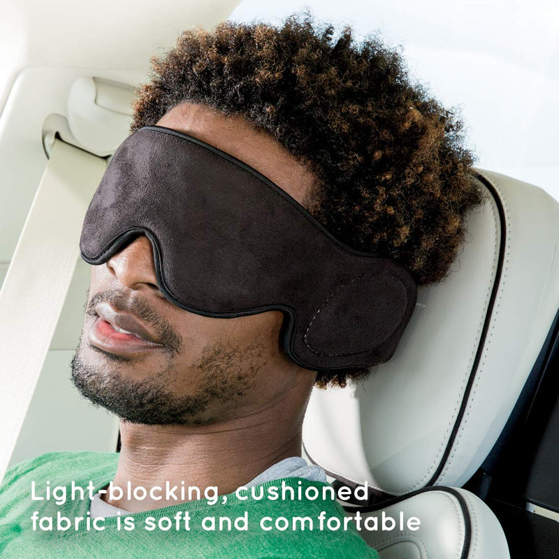 HoMedics Mobile Comfort Vibrating Travel Eye Mask with Speakers, Sleep Mask, Soft Cushioned Fabric, Light Blocking, Aux Port, Portable Compression Sleep Therapy, Headphone Speaker - NewNest Australia