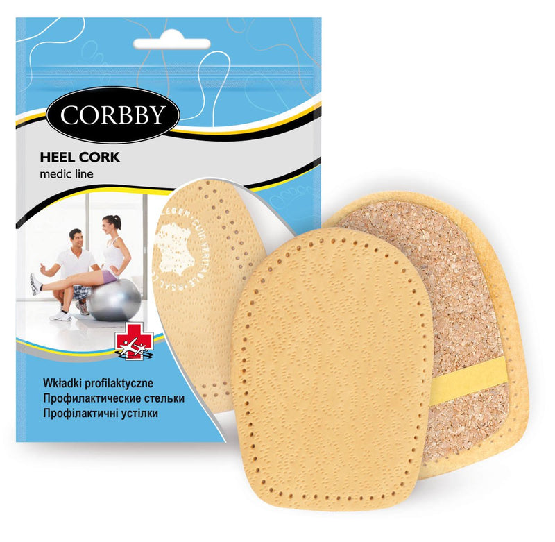 Fabacare Corbby Heel Cork Premium Shoe Insoles Leather Orthopedic Heel, Cork Heel Cushion, Heel Wedge, Insert For Comfortable Walking And Running, 1 Pair, 0.5-2 Cm - NewNest Australia