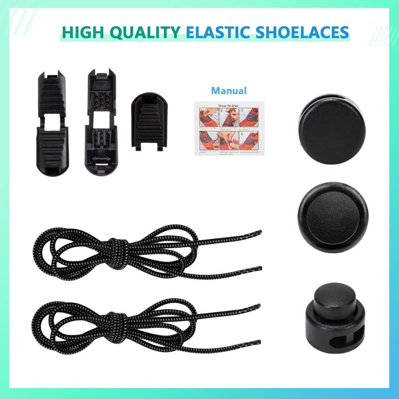 5 Pairs Elastic Shoe Laces for Kids & Adults No Tie Shoe Laces Lock Shoe laces Suitable for Sneakers Hiking Shoes Board Shoes Casual Shoes Boots(Black+White+Grey+Blue+Yellow) 5 Pairs of Mixed Laces - NewNest Australia