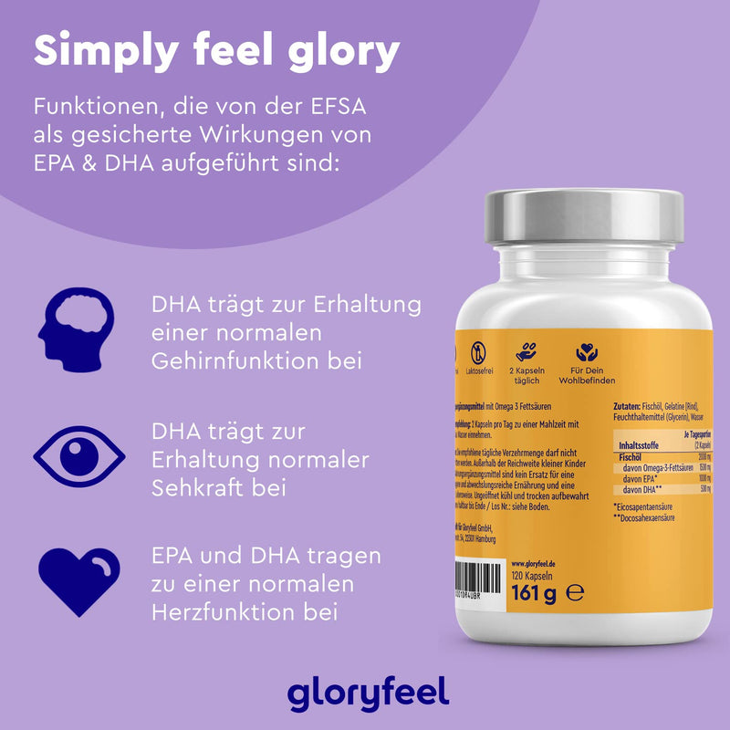 Omega 3 Capsules - High Dose With 2000 Mg Fish Oil, 1000 Mg Epa & 500 Mg Dha Per Daily Dose (In Triglyceride Form) - Essential Fatty Acids From Anchovis - Laboratory Tested In Germany - NewNest Australia