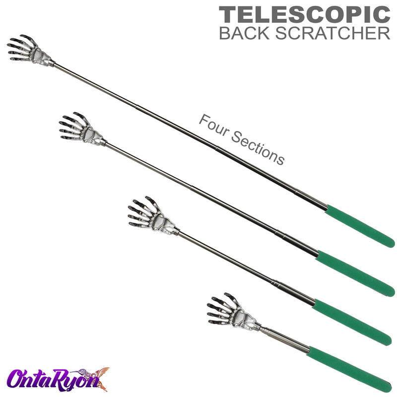 OntaRyon Telescopic Back Scratcher | Novelty Gifts for Men & Women | Portable Handheld Massage Stick | Small Stocking Fillers for Adults | Unusual & Funny Massager (Green) Green - NewNest Australia