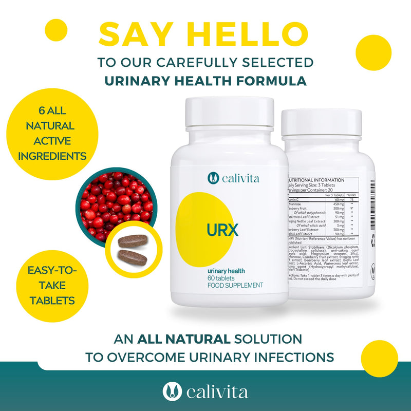 URX - Cystitis Treatment for Women - D Mannose Tablets for Urinary Infections - UTI Treatment for Woman - D-Mannose, Cranberry, Stinging Nettle Leaf & Herbs - 60 Tablets - NewNest Australia