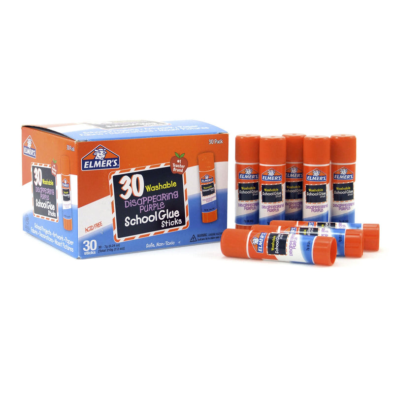 Elmer's Disappearing Purple School Glue, Washable, 30 Pack, 0.24-ounce sticks 30 Count - NewNest Australia