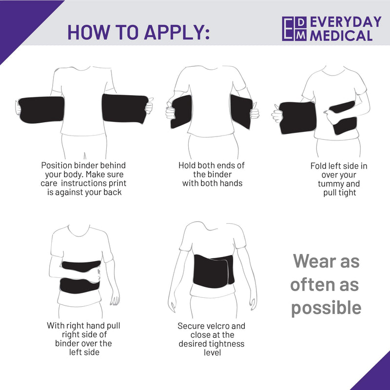 Everyday Medical Abdominal Binder Post Surgery - with Bamboo Charcoal Accelerate Healing and Reduce Swelling After C-Section, Abdomen Surgeries, Tummy Tuck, Bladder & Gastric Bypass Belly Girdle Small/Medium (Pack of 1) - NewNest Australia