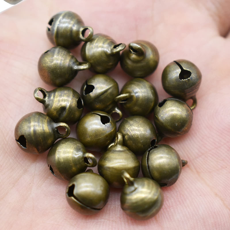 Maydahui 100PCS Small 1/2 inches Jingle Bell Vintage Bronze Mini 10mm Alloy Beads DIY for Jewelry Findings Sewing Wedding Doors and Crafts - NewNest Australia