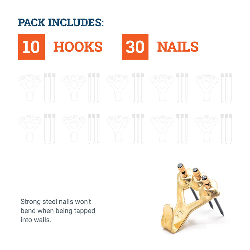 Heavy Duty Picture Hangers 100 lbs - 10 Pack - Plaster Wall Picture Hangers - OOK Picture Hanging Hooks - NewNest Australia