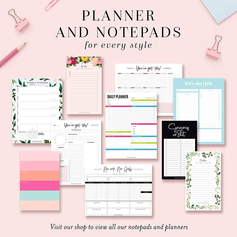 Bliss Collections Weekly Planner, Simple Pink, Undated Tear-Off Sheets Notepad Includes Calendar, Organizer, Scheduler for Goals, Tasks, Ideas, Notes, To Do Lists and Habit Tracker, 6"x9" (50 Sheets) - NewNest Australia