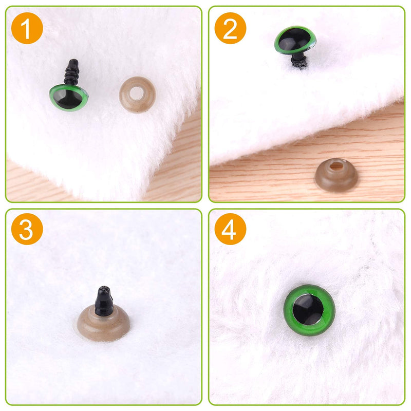 ASTARON 1028 Pcs Plastic Safety Eyes and Noses Kit with Washers for Doll Plush Animal Craft Making,Assorted Size - NewNest Australia