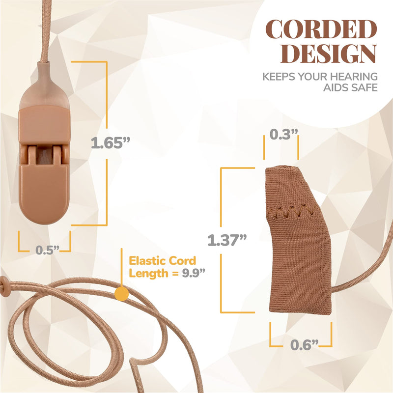 Hearing Aid Protectors and Clip - Corded Fabric Cover with Clasp Protects from Dirt Dust Sweat & Moisture Reduces Wind Noise & Prevents Loss Fits Most (1-Inch, 1.25-Inch, 2-Inch) BTE Devices - NewNest Australia