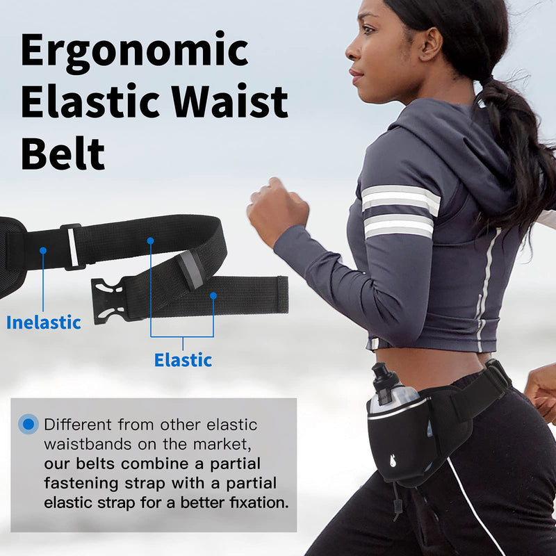PYFK Upgraded Running Belt with Water Bottles, Hydration Belt for Men and Women, Water Bottle Holder Running Pouch Belt, Fanny Pack Fits 6.5 inches Phones, Waist pack for Running Hiking Climbing blue - NewNest Australia