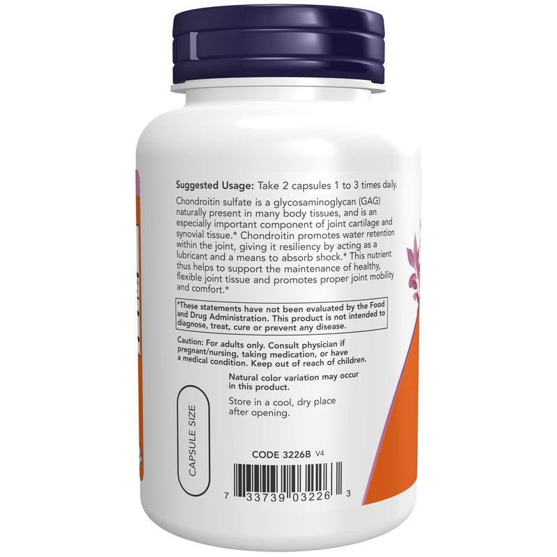 NOW Supplements, Chondroitin Sulfate 600 mg (a Glycosaminoglycan), 120 Capsules - NewNest Australia