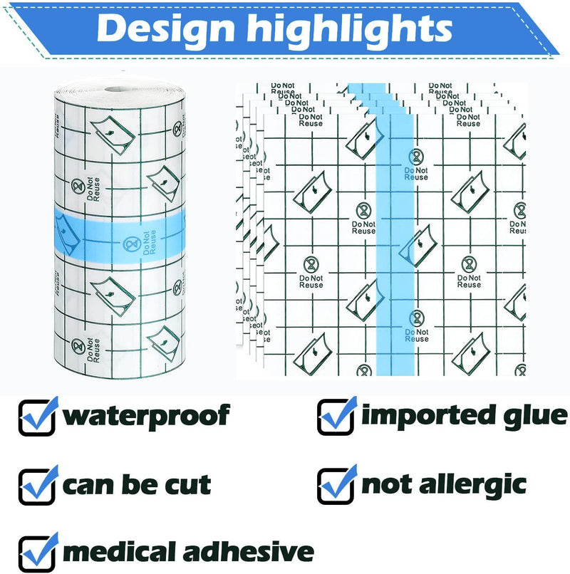 10 Cm X 10 M Waterproof Transparent Bandage With 5 Pieces Waterproof Plasters, Self-Adhesive Bandage Tattoo, Waterproof Plasters After Surgery, Medical Plaster, Waterproof Plaster Roll, Wound Pad - NewNest Australia