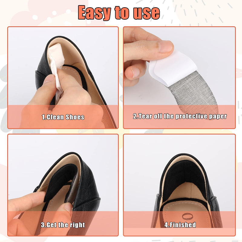 KINBOM 6 Pairs Heel Grips for Loose Shoes, Heel Cushions Pads Self-Adhesive Heel Pads for High Heels Loose Shoes Sneakers Women Men (3 Black, 3 Apricot Color) 3 Black, 3 Apricot Color - NewNest Australia