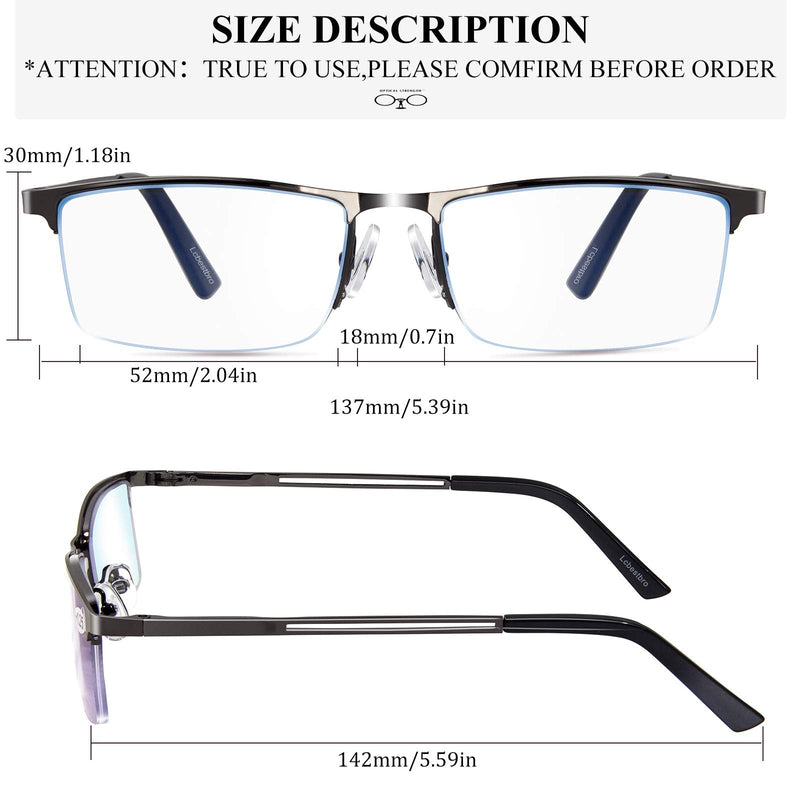 3 Pack Reading Glasses for Men, Metal Frame Blue Light Blocking Reading Glasses 3 Pack(gun/Black/Brown) 1.0 x - NewNest Australia