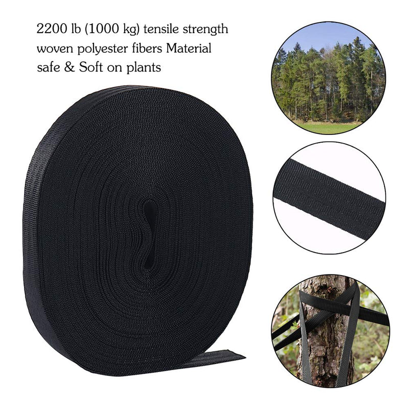 Shintop Durable Tree Tie Strap, 65 Feet Pull Tape for Garden Plant Supports (2200 LBs Tensile Strength, Black) - NewNest Australia