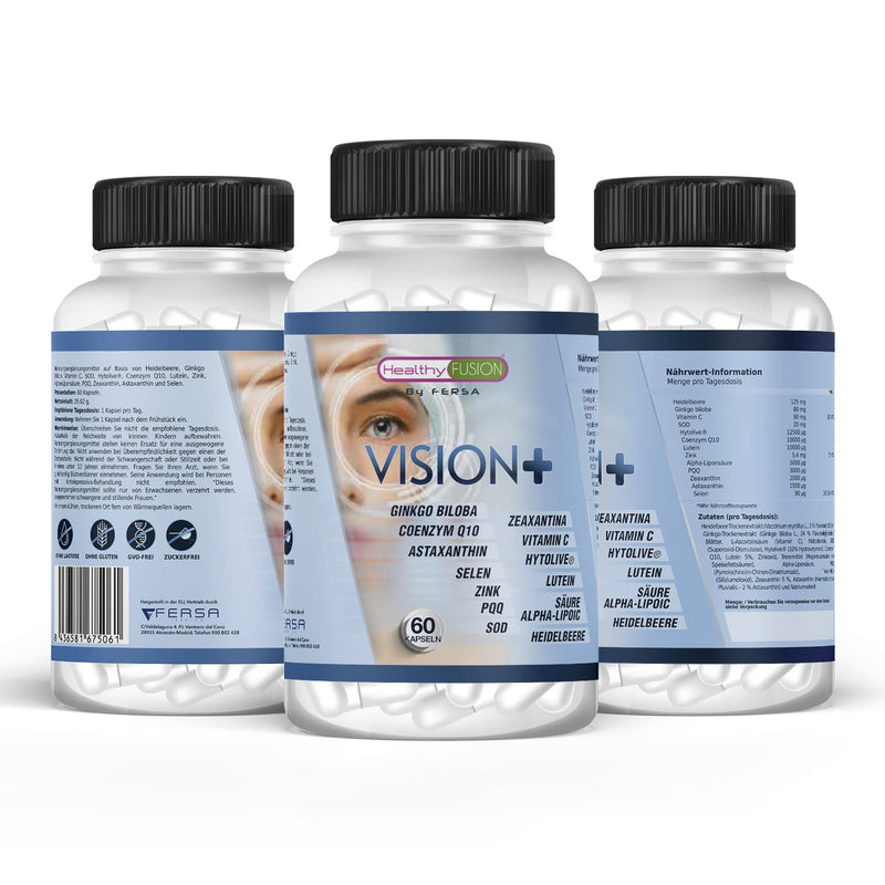 Healthy Fusion More Vision Powerful Eye Protector Improves The Quality Of Your Vision Strengthens Eye Tissue And Retina Eliminates Eye Pain Lutein Coenzyme Q10 Myrtilus 60U - NewNest Australia