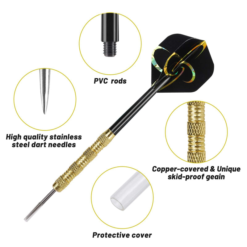 Accmor Steel Tip Darts, Professional Metal Darts, 14G Darts Metal Tip Set, Metal Darts for Dartboard,18 pcs Symbols - NewNest Australia