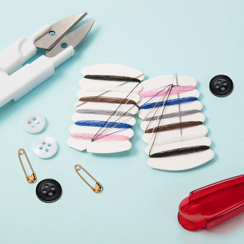 Tatuo 100 Sets Travel Sewing Kits Thread Repair Kit with Needles, Threads, Button, Pin for Hotel Amenities Necessities, 6 Different Colors - NewNest Australia