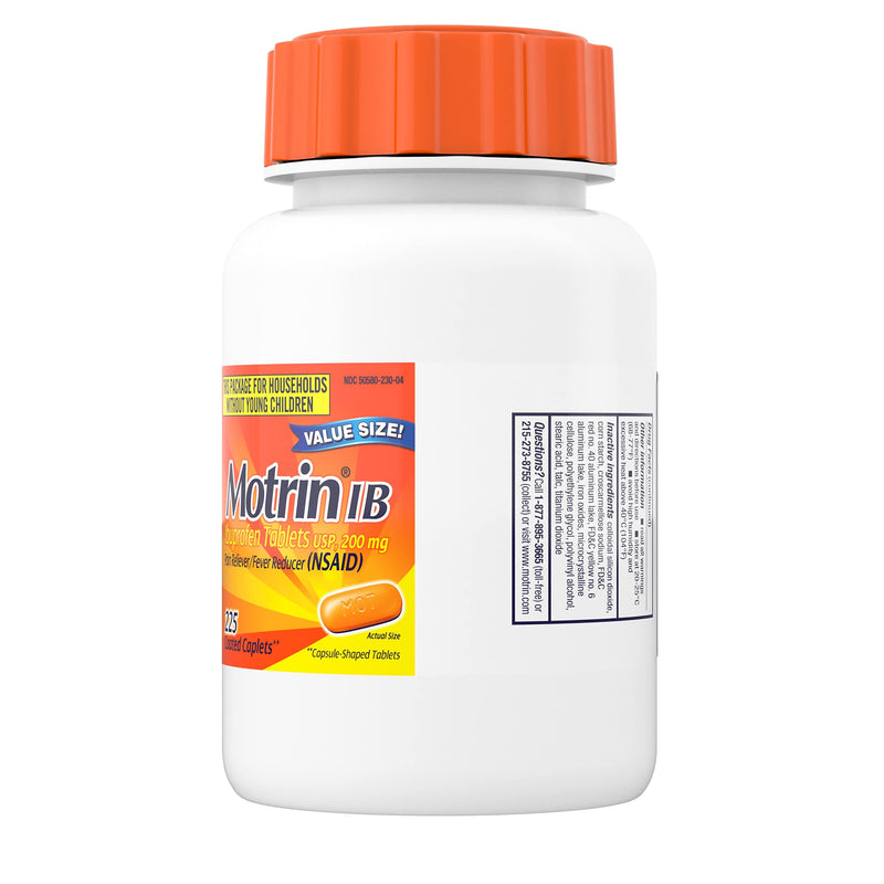 Motrin IB, Ibuprofen 200mg Tablets for Fever, Muscle Aches, Headache & Back Pain Relief, 225 ct - NewNest Australia
